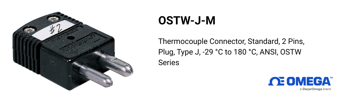 Omega OSTW-J-M Thermocouple Connector – Reliable Type J Standard Plug for Accurate Temperature Connections