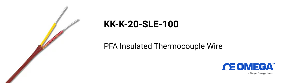 Omega KK-K-20-SLE-100 – PFA Insulated Thermocouple Wire for High-Accuracy Temperature Measurement