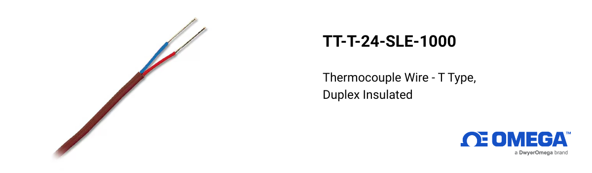 Omega TT-T-24-SLE-1000: T-Type Duplex Insulated Thermocouple Wire for Accurate Measurements