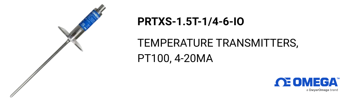 Omega PRTXS-1.5T-1/4-6-IO TEMPERATURE TRANSMITTERS, PT100, 4-20MA